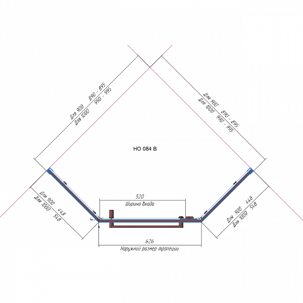 Душевой уголок RGW Hotel HO-084W 100х100 стекло матовое , изображение 3