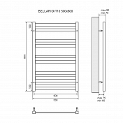 Полотенцесушитель электрический Lemark Bellario П10 50x80, хром , изображение 4