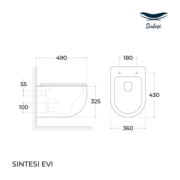Комплект Sintesi-9 (унитаз с инсталляцией, сиденье, клавиша хром) , изображение 6
