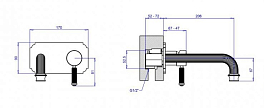 Смеситель Cezares Olimp BLSM2-01-L с внутренней частью, для раковины , изображение 2