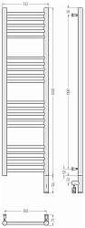 Фото Полотенцесушитель электрический Сунержа Богема 3.0 прямая 120х30 R черный матовый