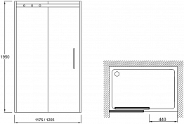 Душевая дверь в нишу Jacob Delafon Contra E22C120-GA 120 см , изображение 2