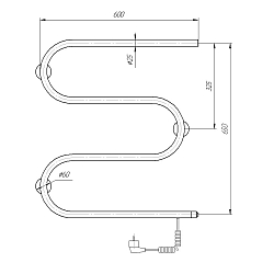 Фото Полотенцесушитель электрический Domoterm М-образный 60x60 R