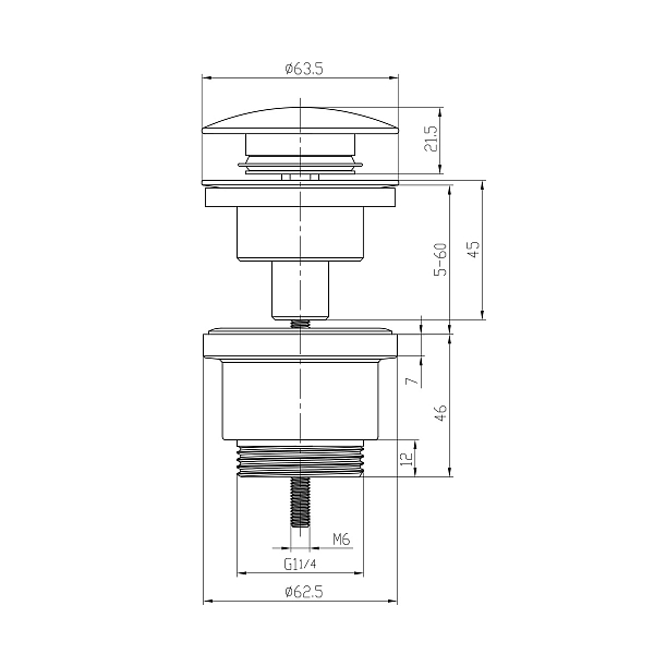 Донный клапан для раковины Lemark LM8500B , изображение 2