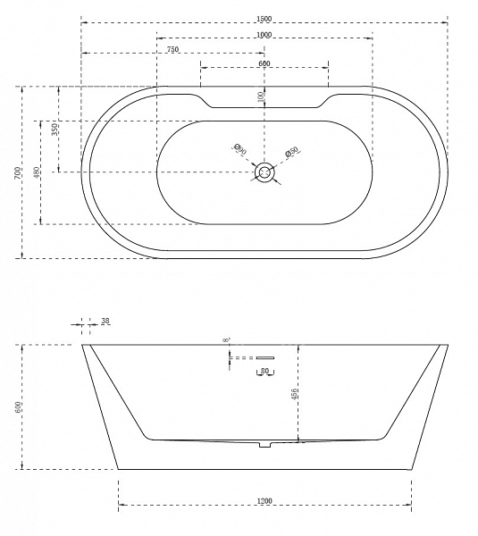 Акриловая ванна Abber AB9299-1.5 150х70 , изображение 4