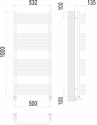 Полотенцесушитель водяной Terminus Стандарт П20 50х100 , изображение 3