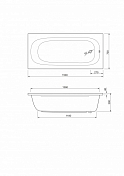 Акриловая ванна Cezares Piave 150-70-42 150х70 , изображение 3
