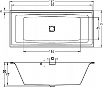 Акриловая ванна Riho Still Square 170х75 , изображение 3