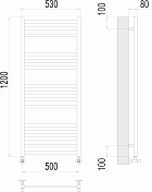 Полотенцесушитель водяной Terminus Грета П15 50х120 , изображение 3
