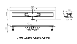 Душевой лоток Timo Smart Plus Strip SMP-SG90-LS40(DRY) с решеткой 90 см, изображение 2