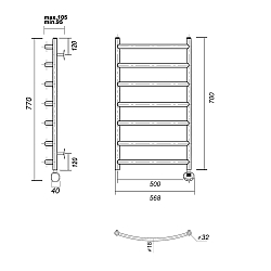 Фото Полотенцесушитель электрический Domoterm Калипсо 50x70 R белый