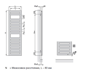 Фото Полотенцесушитель электрический Zehnder Metropolitan Spa 50х120 черный