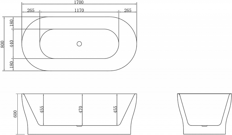 Акриловая ванна BelBagno BB405-1700-800 170х80 , изображение 5