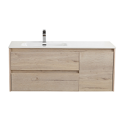 Фото Тумба под раковину BelBagno Kraft 120 L подвесная, Rovere Galifax Bianco