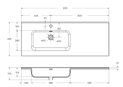 Мебельная раковина BelBagno BB1200ETL-L 120 см , изображение 5