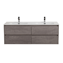 Фото Тумба под раковину BelBagno Kraft 120 подвесная, Cemento Grigio, 4 ящика