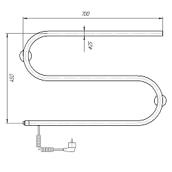 Фото Полотенцесушитель электрический Domoterm S-образный 70x40 L