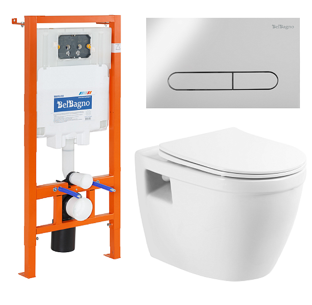 Комплект BelBagno Loto BB070CHR/SC/BB002-80/BB005-PR-CHROME кнопка хром глянец , изображение 1