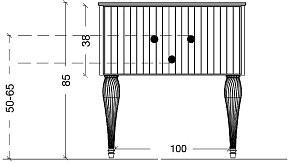 Фото Тумба с раковиной Armadi Art Vallessi Avantgarde Canale 100 белая, хром