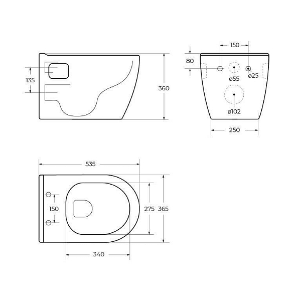 Унитаз подвесной BelBagno Loto BB070CHR/SC безободковый , изображение 14