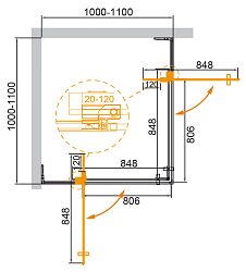 Фото Душевой уголок Cezares Slider SLIDER-A-2-100/110-BR-BORO
