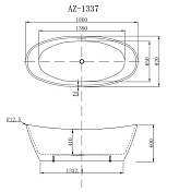 Акриловая ванна Azario Easton AZ1337 180х82 , изображение 3