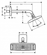 Верхний душ Hansgrohe Raindance 27370000 , изображение 2