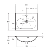 Мебельная раковина BelBagno BB1923-500 50 см , изображение 3