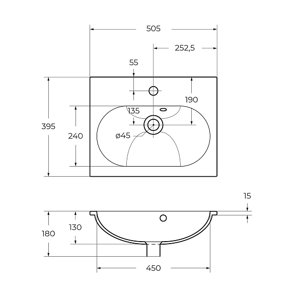 Мебельная раковина BelBagno BB1923-500 50 см , изображение 3