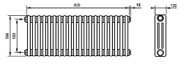 Радиатор Zehnder Charleston Retrofit 3057 - 20 секц. белый, изображение 2