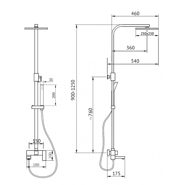 Душевая стойка Abber Daheim AF8216NG никель , изображение 3