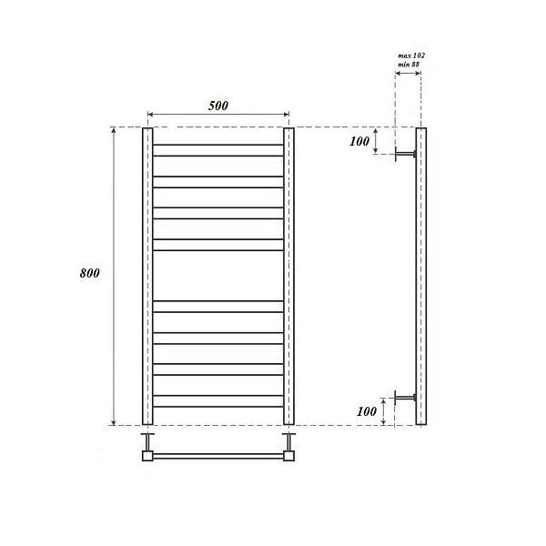 Полотенцесушитель электрический Point Меркурий П8 PN83158BE 50x80 черный , изображение 5