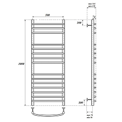 Фото Полотенцесушитель электрический Point Альфа П15 100х50 хром